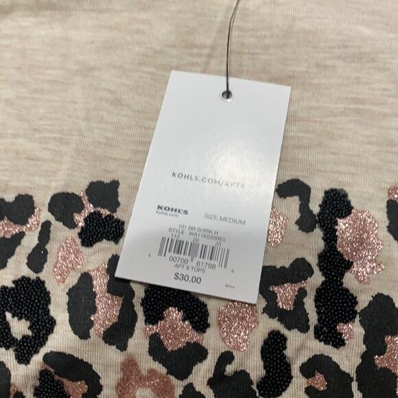 Apt 9 Embellished Cheetah Box Tee - Picture 4 of 6